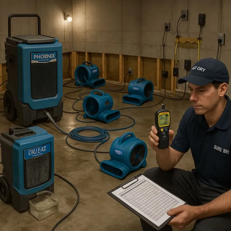 Structural Drying and Dehumidification process in Lunenburg County, VA